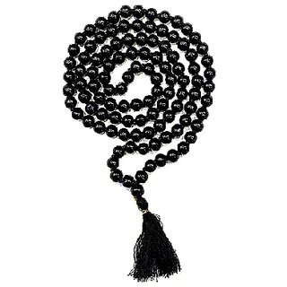                       Jaipur Gemstone-black Quartz Jap Mala 108 Beads For Meditation And Pooja Bu                                              