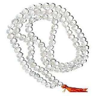                       JAIPUR GEMSTONE-Clear White Quartz mala Natural White Quartz Japa Mala with 108 Prayer Beads (Buy 2 Get 1)                                              