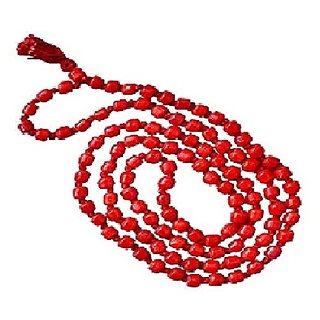                       KUNDLI GEMS-Natural Red Quartz Mala Crystal Stone Faceted  Cut 108 Beads Jap Mala (Buy 2 Get 1)                                              