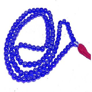                       JAIPUR GEMSTONE-Blue Quartz Prayer Japa Mala 108 + 1 Prayer A+ Beads Meditation (Buy 2 Get 1)                                              