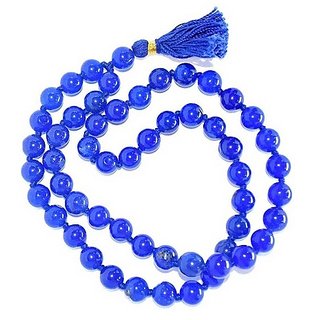                       JAIPUR GEMSTONE-Blue Quartz Mala Natural Quartz Japa Mala with 108 Prayer Beads (Buy 2 Get 1)                                              