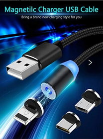 Innotek Magnetic Ultra Fast Charging Cable 3in1 Jack, LED Indicator Light Cable Compatible with All