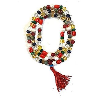                       CEYLONMINE-Malticolor Quartz Mala Natural Stone Beads Mala for Unisex                                              