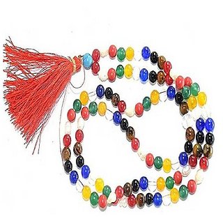 CEYLONMINE-Natural Malticolor Quartz Mala 108+1 Beads Japa Rosary Spiritual Mala CEYLONMINE-Natural Malticolor Quartz Mala 108+1 Beads Japa Rosary Spiritual Mala