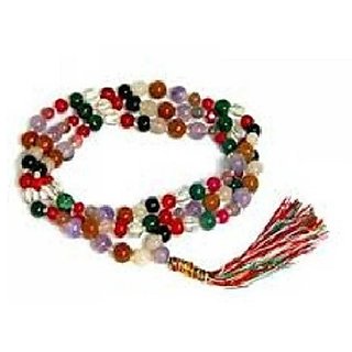 CEYLONMINE-Malticolor Quartz Mala Natural Crystal Stone Bead Mala for Unisex CEYLONMINE-Malticolor Quartz Mala Natural Crystal Stone Bead Mala for Unisex