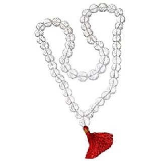 CEYLONMINE-Clear White Quartz Gemstone Beads Mala for Men and Women CEYLONMINE-Clear White Quartz Gemstone Beads Mala for Men and Women