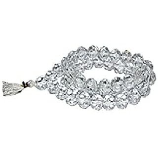 CEYLONMINE-Clear White Quartz Mala Natural Crystal Stone Bead Mala for Unisex CEYLONMINE-Clear White Quartz Mala Natural Crystal Stone Bead Mala for Unisex