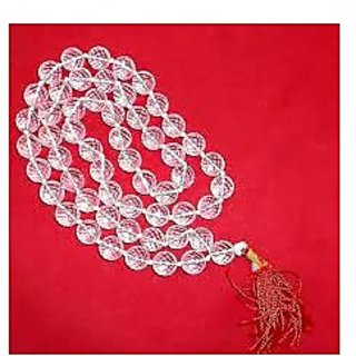 CEYLONMINE-Clear White Quartz 108+1 Beads Jaap Mala for Pooja and Astrology Certified For unisex CEYLONMINE-Clear White Quartz 108+1 Beads Jaap Mala for Pooja and Astrology Certified For unisex
