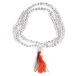                       CEYLONMINE-Clear White Quartz Jaap Mala For Pooja and Astrology Certified (108+1 Beads) for Unisex                                              