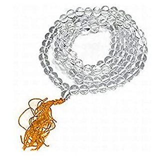                       CEYLONMINE-Clear White Quartz Jaap Mala For Pooja and Astrology Certified (108+1 Beads)                                              