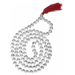                       CEYLONMINE-Quartz mala Natural Clear White Quartz Japa Mala with 108 Prayer Beads                                              