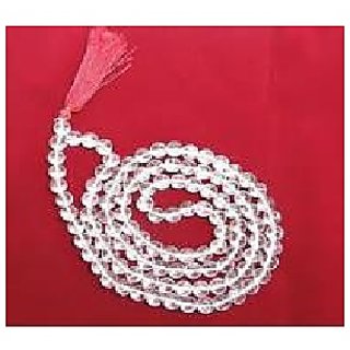 CEYLONMINE-White Quartz Mala Natural Crystal Stone Bead Mala for Unisex CEYLONMINE-White Quartz Mala Natural Crystal Stone Bead Mala for Unisex