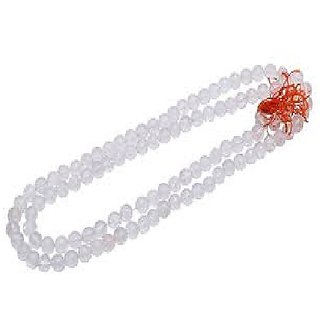 CEYLONMINE-White Quartz Mala Crystal Stone Mala 108 Bead Jaap Mala For Unisex CEYLONMINE-White Quartz Mala Crystal Stone Mala 108 Bead Jaap Mala For Unisex