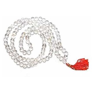 CEYLONMINE-Clear White Quartz 108+1 Beads Jaap Mala for Pooja and Astrology Certified CEYLONMINE-Clear White Quartz 108+1 Beads Jaap Mala for Pooja and Astrology Certified