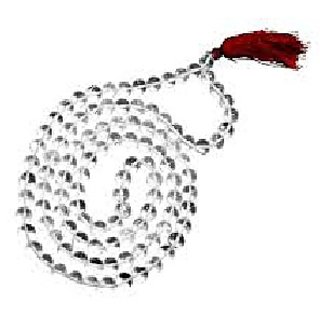 CEYLONMINE-Clear White Quartz Gemstone Beads Mala for Men and Women CEYLONMINE-Clear White Quartz Gemstone Beads Mala for Men and Women
