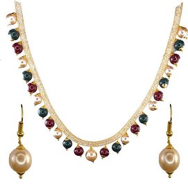 Aarable Alloy, Mother of Pearl Gold-plated Jewel Set