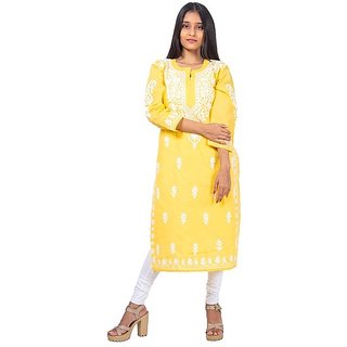 Buy Haldi Functional Yellow Color Cotton Fabric Designer Kurti Online   SALV3131  Appelle Fashion