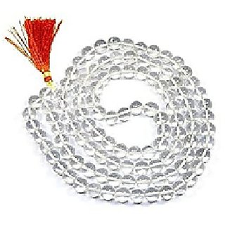                       CEYLONMINE-Quartz mala Natural Clear White Quartz Japa Mala with 108 Prayer Beads (Buy 2 Get 1)                                              