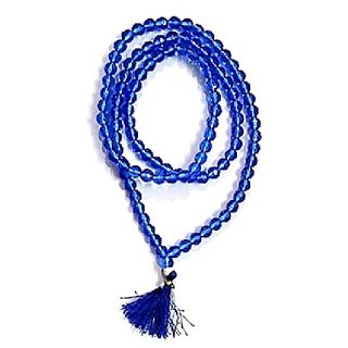                       CEYLONMINE-Natural Crystal Blue Quartz Mala 108+1 Beads Japa Rosary Spiritual Mala (Buy 2 Get 1)                                              