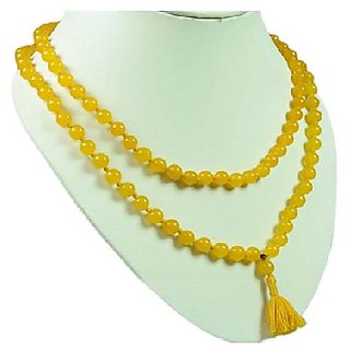                       CEYLONMINE-Yellow Quartz Gemstone Beads Mala for Men and Women (Buy 2 Get 1)                                              