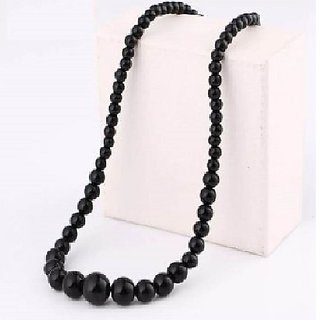                       CEYLONMINE-Black Quartz Mala Natural Stone Beads Mala for Unisex (Buy 2 Get 1)                                              