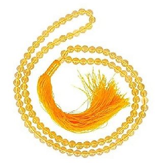                       CEYLONMINE-Yellow Quartz Mala Natural Crystal Stone Bead Mala for Unisex (Buy 2 Get 1)                                              