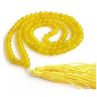                       CEYLONMINE-Yellow Quartz Gemstone 108+1 Beads Mala for Unisex (Buy 2 Get 1)                                              