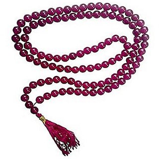                       CEYLONMINE-Natural Pink Quartz Mala 108+1 Beads Japa Rosary Spiritual Mala (Buy 2 Get 1)                                              