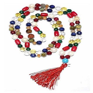                       CEYLONMINE-Malticolor Quartz Gemstone Beads Mala for Men and Women (Buy 2 Get 1)                                              