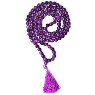                       Jaipur Gemstone-voilet Quartz Jaap Mala For Pooja And Astrology Certified 1                                              