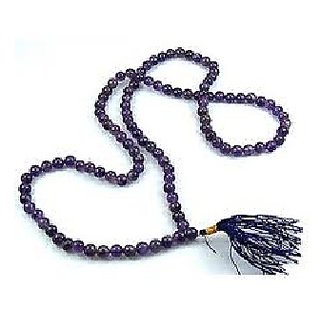                       JAIPUR GEMSTONE-Voilet Quartz 108+1 Beads Jaap Mala for Pooja and Astrology Certified                                              