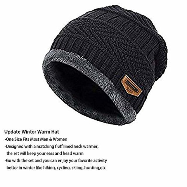 Adbucks Snow Proof Inside Fur Wool Unisex Beanie Cap With Neck Warmer Set Winter  Hat For Men & Women at Rs 85/piece, Beanie in Mumbai