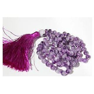                       CEYLONMINE-Voilet Quartz Prayer Japa Mala 108 + 1 Prayer A+ Beads Meditation                                              