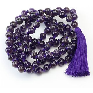 CEYLONMINE-Voilet Quartz Japa Mala Gemstone Positive Effect for Unisex CEYLONMINE-Voilet Quartz Japa Mala Gemstone Positive Effect for Unisex