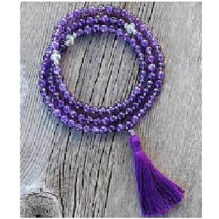 CEYLONMINE-Quartz Mala Natural Purple Quartz Japa Mala with 108 Prayer Beads for Unisex CEYLONMINE-Quartz Mala Natural Purple Quartz Japa Mala with 108 Prayer Beads for Unisex