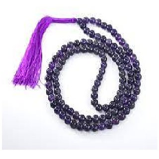                       CEYLONMINE-Purple Quartz Jap Mala 108 Beads for Meditation and Pooja                                              