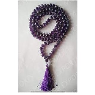                       CEYLONMINE-Natural Purple Quartz Mala Crystal Stone Faceted Cut 108 Beads Jap Mala                                              