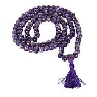                       CEYLONMINE-Purple Quartz 108+1 Beads Jaap Mala for Pooja and Astrology Certified                                              