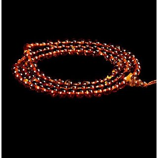                       JAIPUR GEMSTONE-Natural Brown Quartz Mala 108+1 Beads Japa Rosary Spiritual Mala                                              