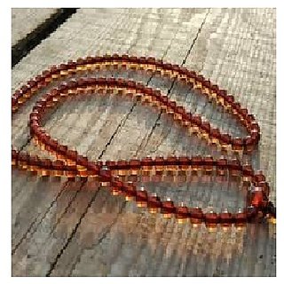                       JAIPUR GEMSTONE-Natural Brown Quartz Mala 108+1 Beads Japa Rosary Spiritual Mala for Unisex                                              