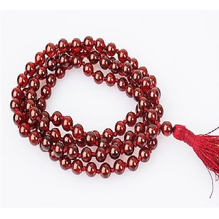                       JAIPUR GEMSTONE-Brown Quartz 108+1 Beads Jaap Mala for Pooja and Astrology Certified                                              