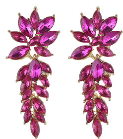 Multicrystals Dangler Earrings for Girls Alloy Material Made in India Earrings for Women's Fashion Jewellery for Party