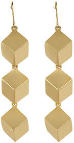 Square Cube Block 3D Stud Earrings for Girls Brass Material Earrings for Women's Fashion Jewellery for Party