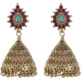 Traditional Stylish Ethnic Jhumki Earrings for Girls Brass Material Made in India Earrings for Women's Fashion Jewellery