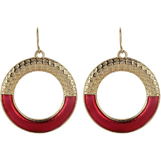                       Round Ring Baali Earrings for Girls Daily Use Brass Material Earrings for Women's Fashion Jewellery for Party                                              