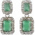 Rectangle Green Crystal Stud Earrings for Girls Alloy Material Earrings for Women's Fashion Jewellery for Party