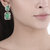 Rectangle Green Crystal Stud Earrings for Girls Alloy Material Earrings for Women's Fashion Jewellery for Party