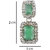 Rectangle Green Crystal Stud Earrings for Girls Alloy Material Earrings for Women's Fashion Jewellery for Party