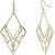 Plain Brass Metal Filigree Drop Earrings for Girls Brass Material Earrings for Women's Fashion Jewellery for Party