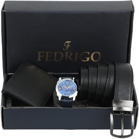 Fedrigo men  Reversible belt and wallet and watches combo for gift